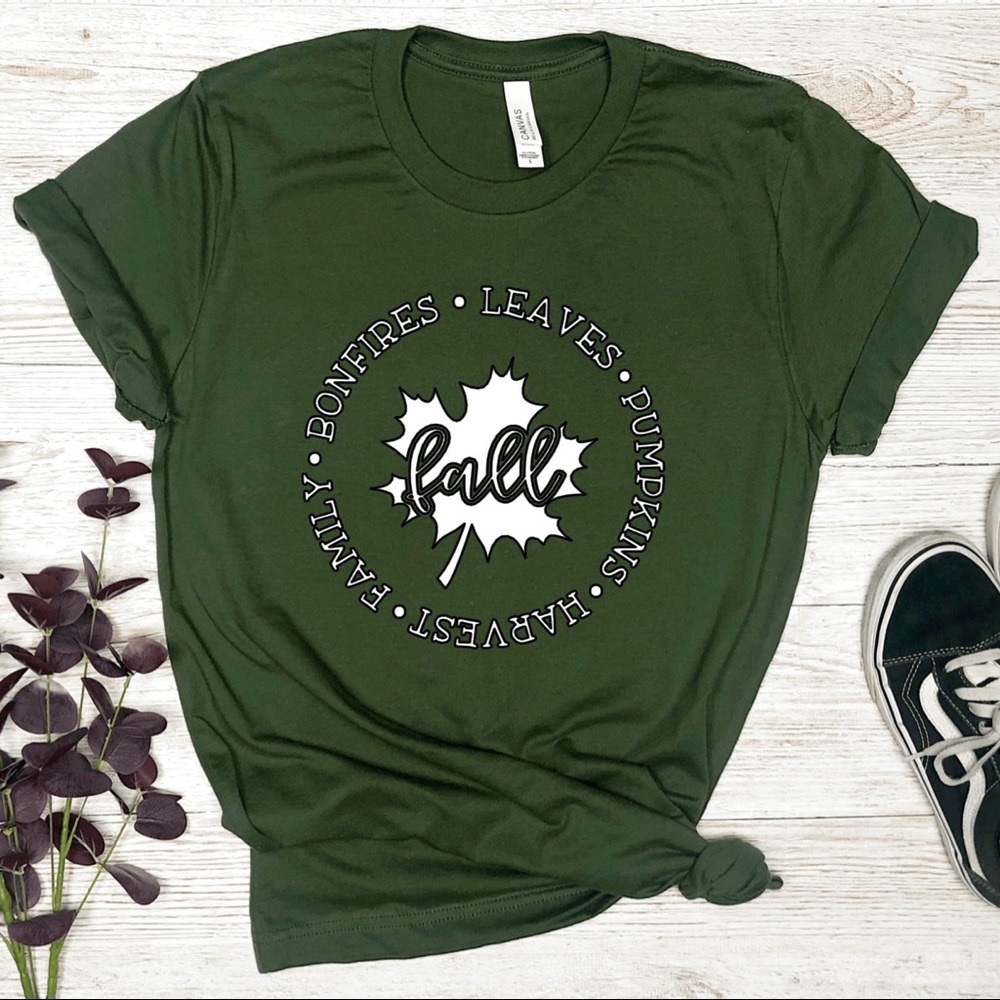 Fall Shirt Bella Canvas in military green